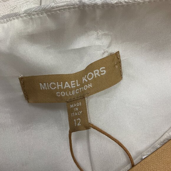 Michael Kors Collection Optic White Spring 2017 Jacquard Lace Cocktail Dress - Picture 4 of 5